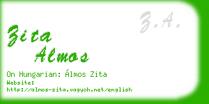 zita almos business card