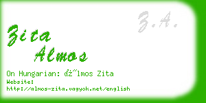 zita almos business card